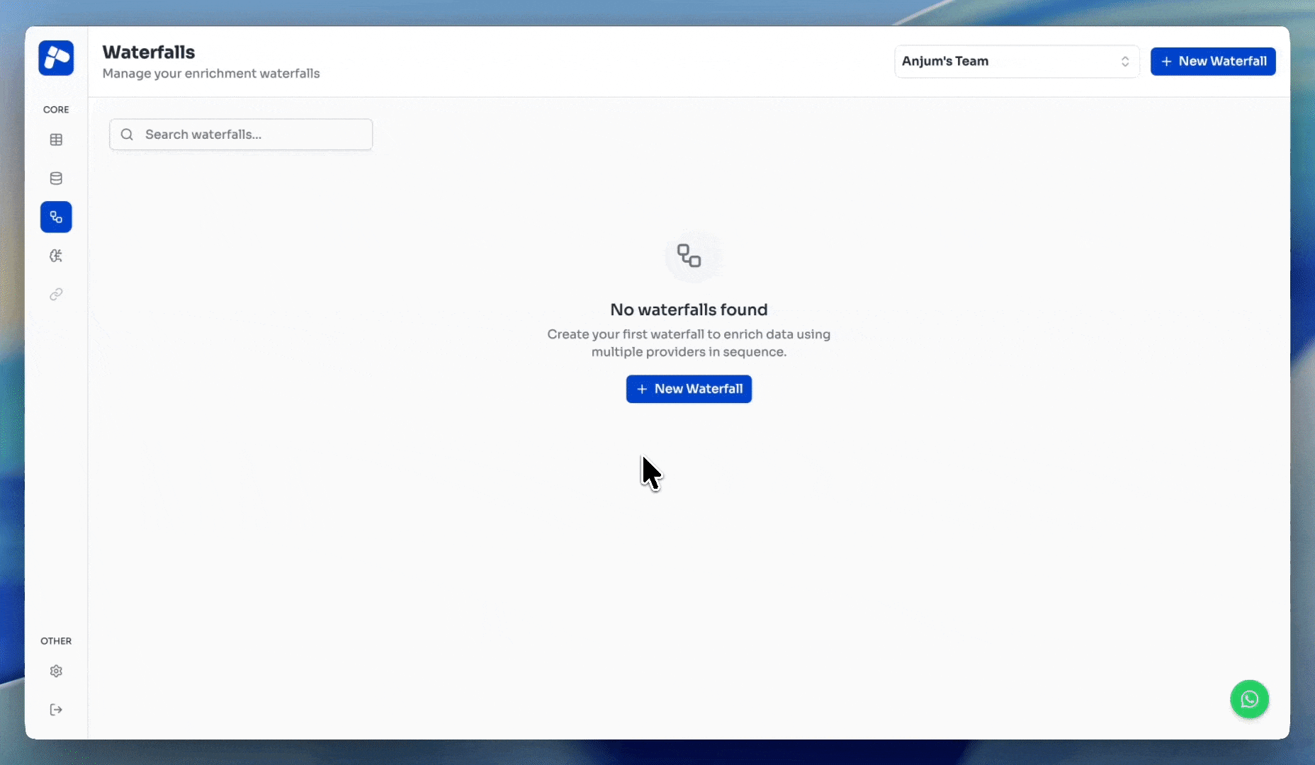 Waterfall enrichment flow in action